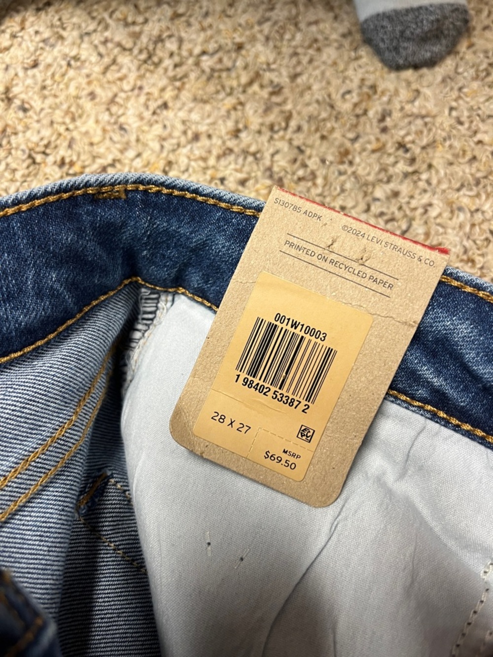 Levi's Dark Blue Bootcut Jeans with Red Logo Tab - Picture 4 of 6